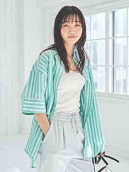 Amazon | [コーエン] コットンブレンド5分袖バンドカラーオーバー